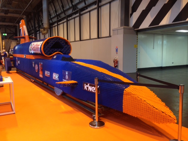 Bloodhound made of K'nex at the Big Bang Fair 2015