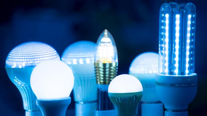 A range of modern LED bulbs