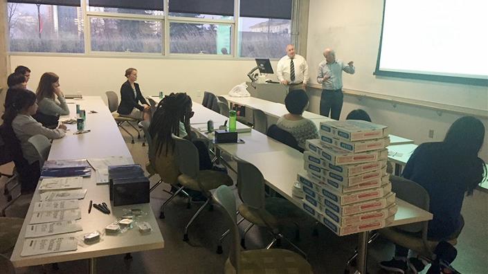 Enjoying the CPGCE outreach day and pizza!
