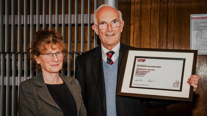 Professor Steen was presented with his Honorary Fellowship by Institution President Carolyn Griffiths