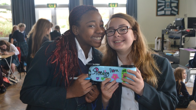 Students with their personalised rocket car