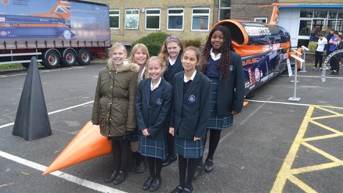 The girls were able to explore the full-scale model of Bloodhound SSC
