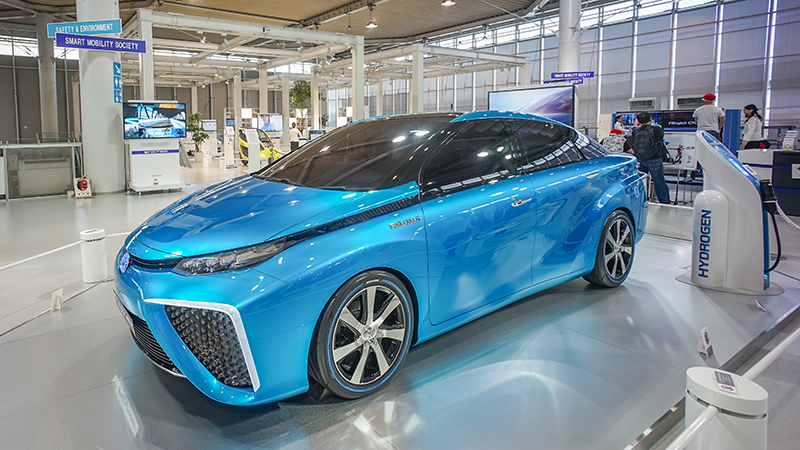New 2d Material Could Revolutionise Hydrogen Fuel From Sunlight And A Prototype Toyota Hydrogen Fuel Cell Car Credit Shutterstock