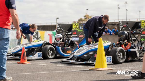 Both cars step up to the line Both cars step up to the line