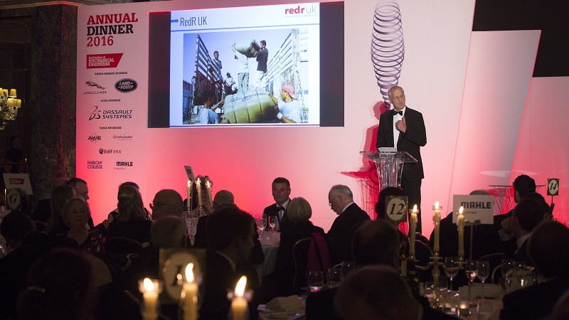 Geoff French CBE addreed guests about the work of RedR