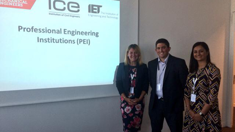 Tom Owen with colleagues from IET and ICE