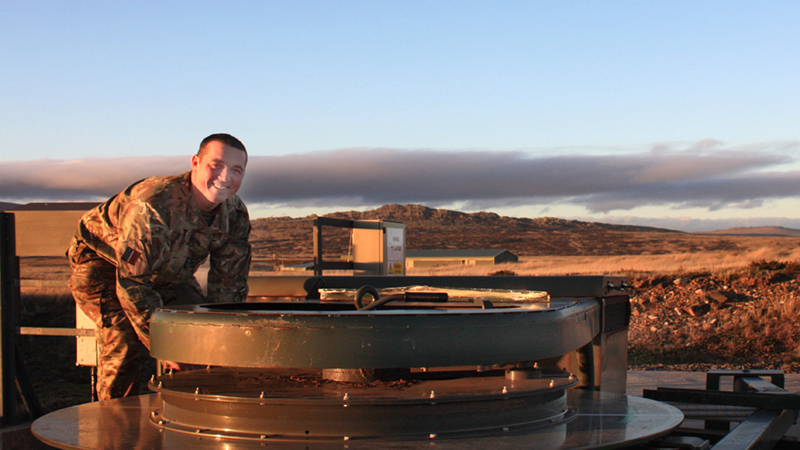 John Vyse on duty in the Falklands