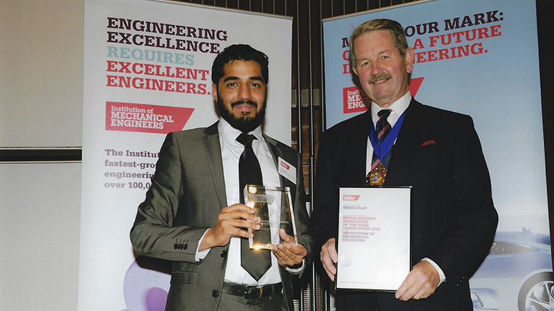 Imran Lulat with IMechE President Tony Roche