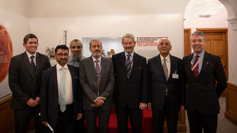 Tony Roche, IMechE President with member of the Omani delegation and IMeche colleagues