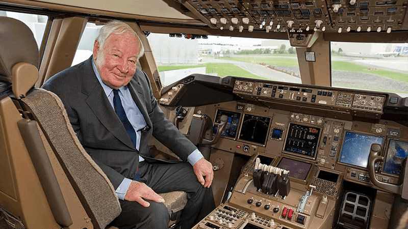 Joe Sutter in the cockpit. Image courtesy of Boeing Joe Sutter in the cockpit. Image courtesy of Boeing