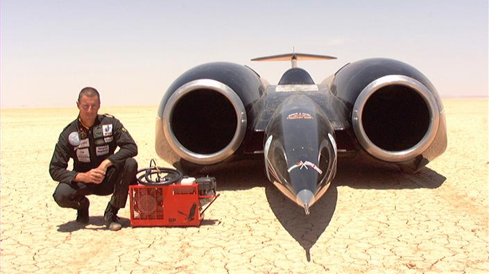 Thrust SSC and driver, Andy Green
