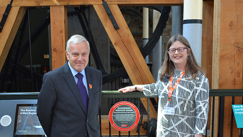 IMechE Past President Bill Edgar and Gill Poulter, Heritage and Exhibitions Director Dundee Heritage Trust 