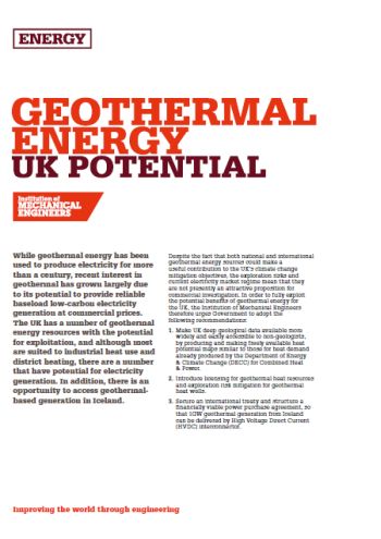 Geothermal Energy - UK Potential thumb