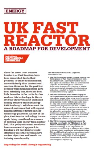 UK Fast Reactor - A Roadmap for Development thumb