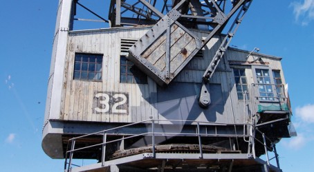 Down by the waterside: Dockside cranes are now part of the exhibit Article image