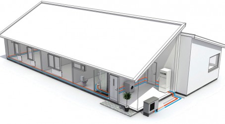 An air source heat pump installation