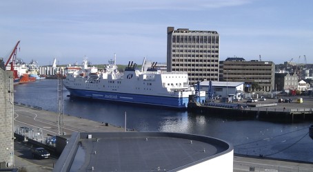View of Aberdeen harbour from the top floor of the museum Article image