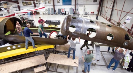 SpaceShipTwo under construction at a plant in the Mojave Desert Coming together