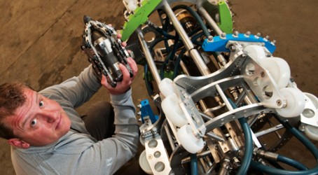 Neil Stutchbury shows off the various diameters From 10in to 30in