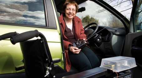 Remote control parks wheelchair in the garage when not in use Rewarding solutions