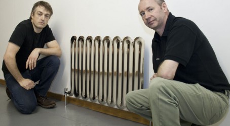 Stephen Newby and Cameron Ross with the innovative radiator Article image
